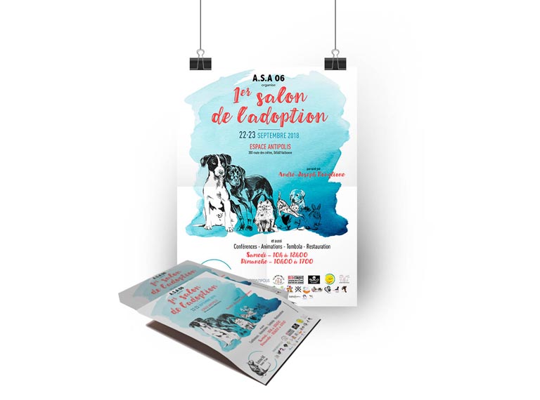 flyer et affiche salon de l'adoption ASA06